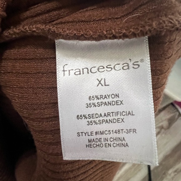 Francesca High‎ Neck Sleeveless Tank Top Brown XL - Picture 6 of 7